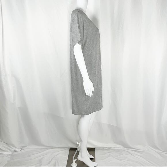 Loveriche Heather Gray V Neck Front Tie Short Sleeves Mini Tank Dress SzL NWT - Picture 8 of 9